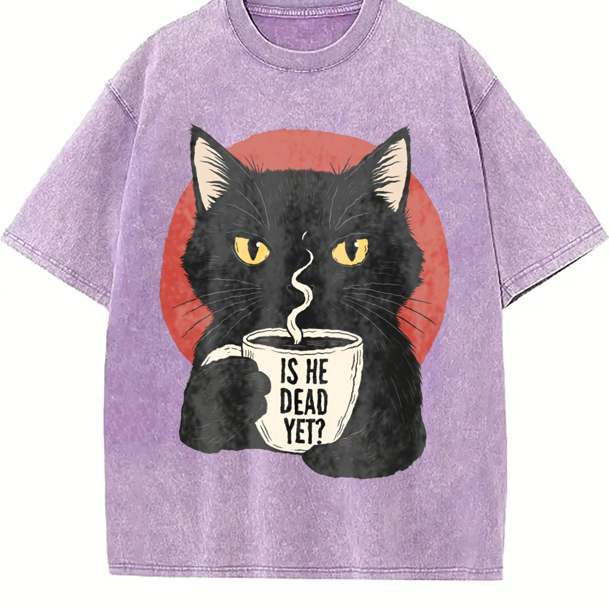 Is He Dead Yet Black Cat Vintage Washed T-Shirt product image 6