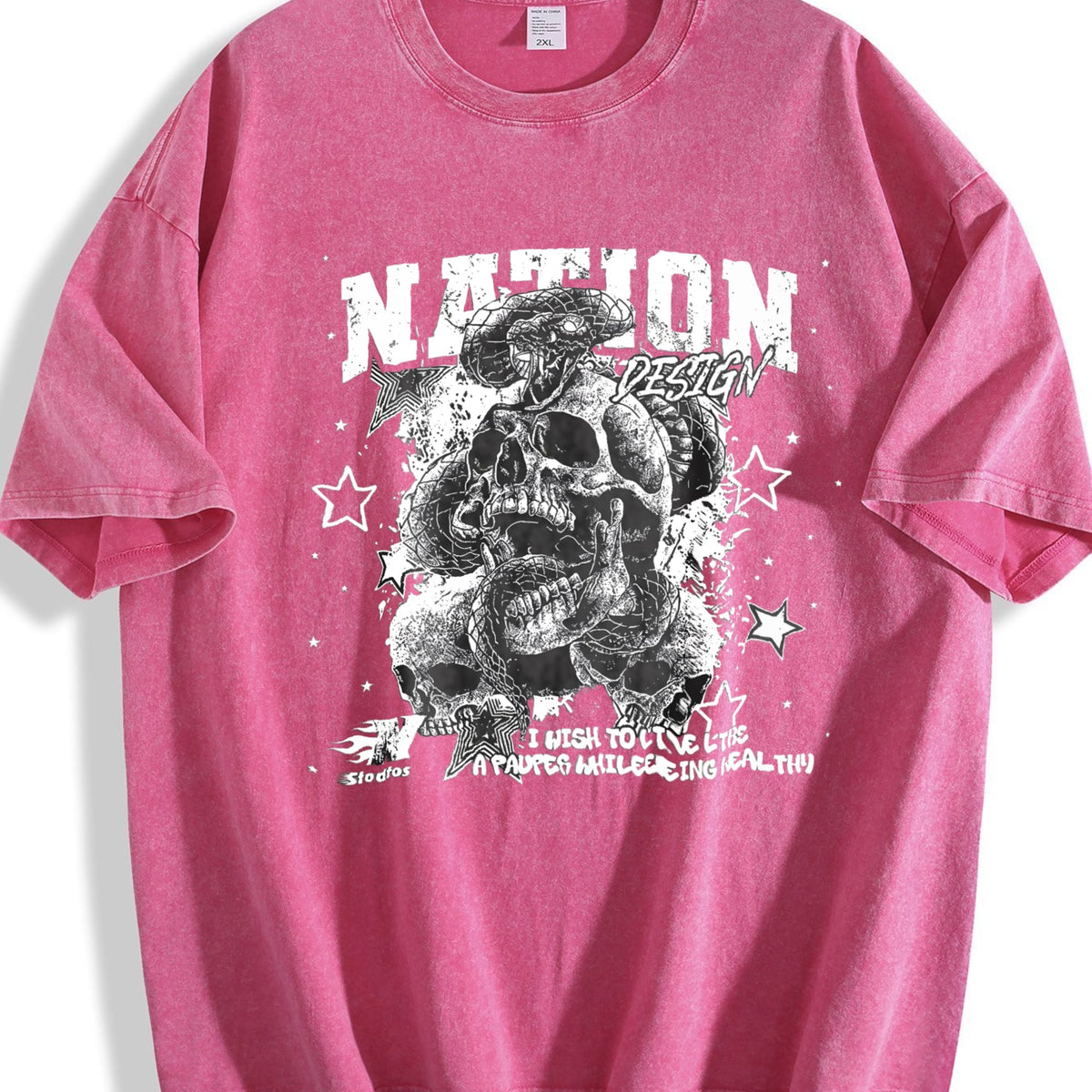 Nation Snake Skull Vintage Washed T-Shirt product image 7