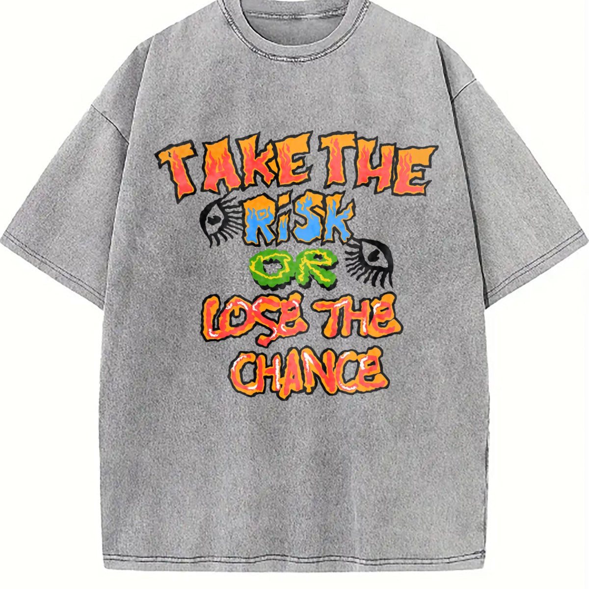 Take The Risk Graffiti Text Vintage Washed T-Shirt product image 5