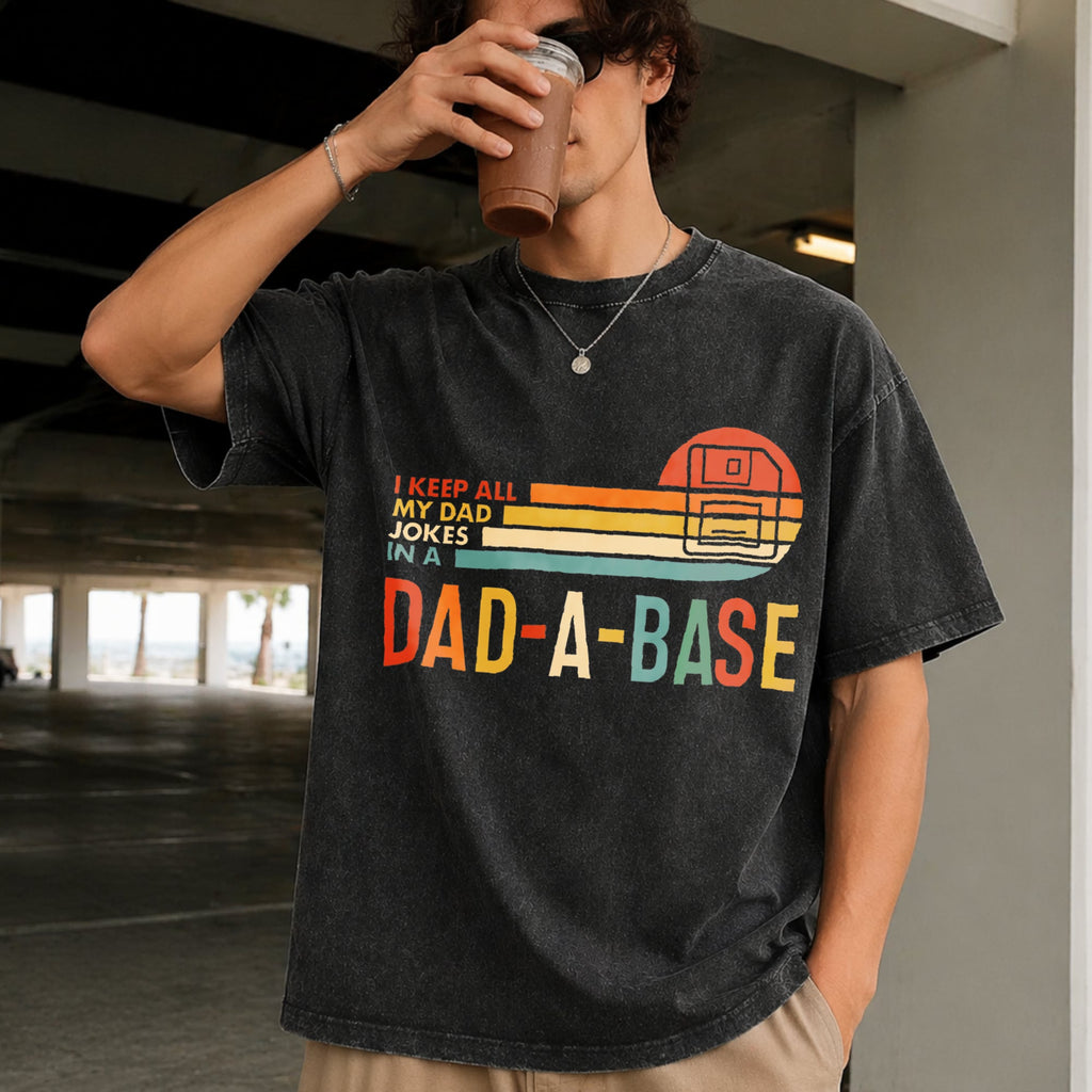 I Keep All My Dad Jokes In A Dad-a-base Vintage Washed product image 2