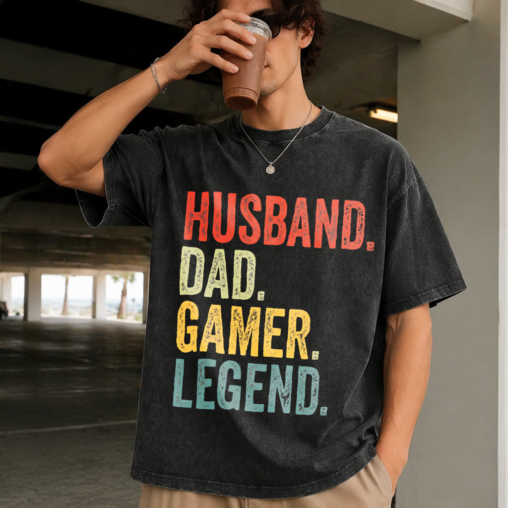 Gamer Dad Legend Vintage Washed T-Shirt product image 2