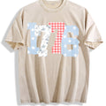 1776 Plaid Floral Star Number Vintage Washed T-Shirt product image 1