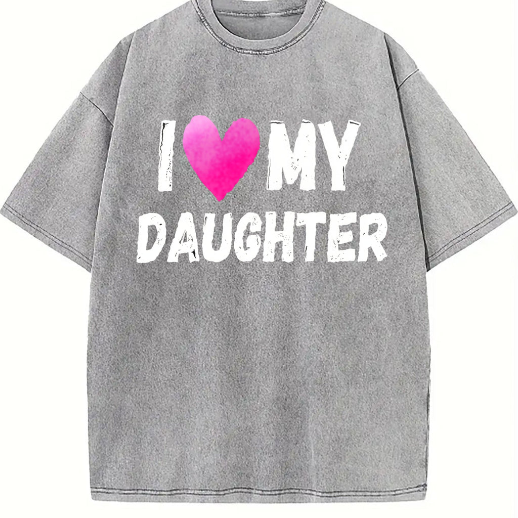 I Love My Daughter Vintage Washed T-Shirt product image 5