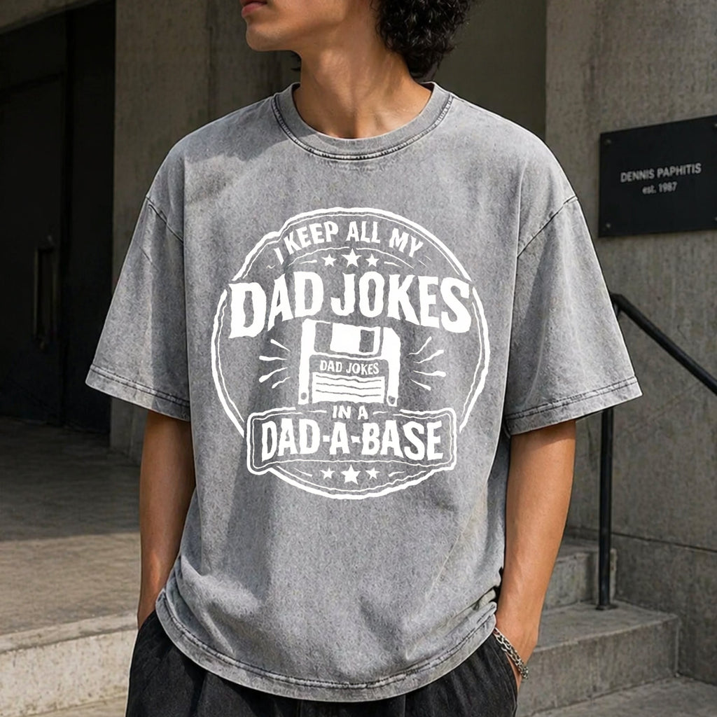 I Keep All My Dad Jokes In A Dad-a-base Vintage Washed product image 5