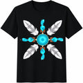 Ith Symmetrical Turquoise Circle Cotton T-Shirt product image 1