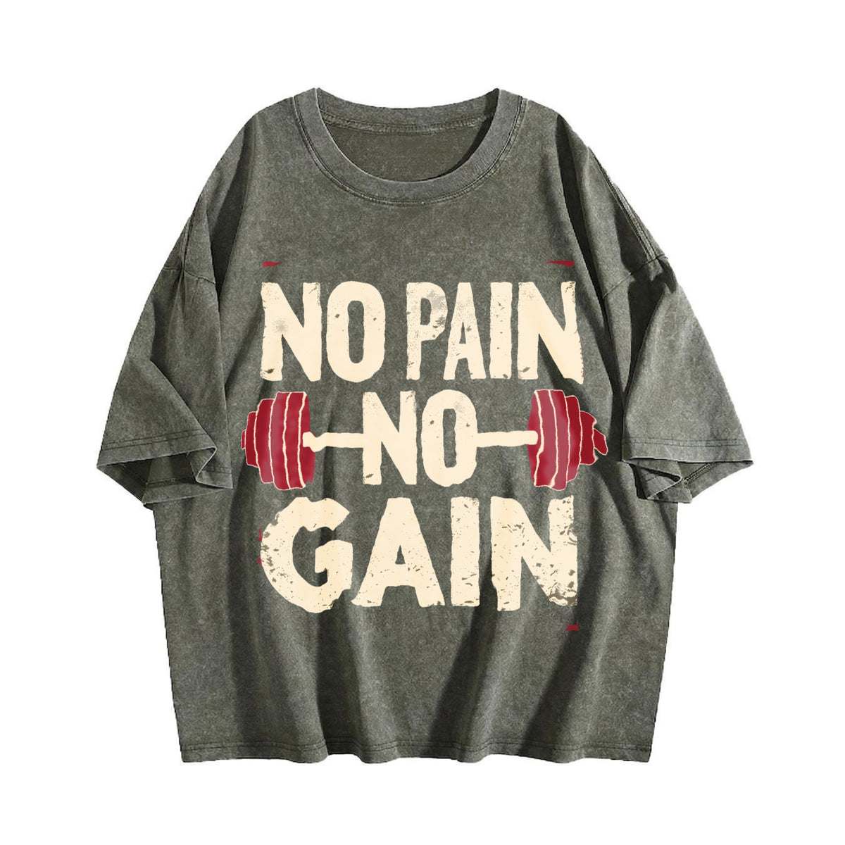 No Pain No Gain Motivational Vintage Washed T-Shirt product image 4