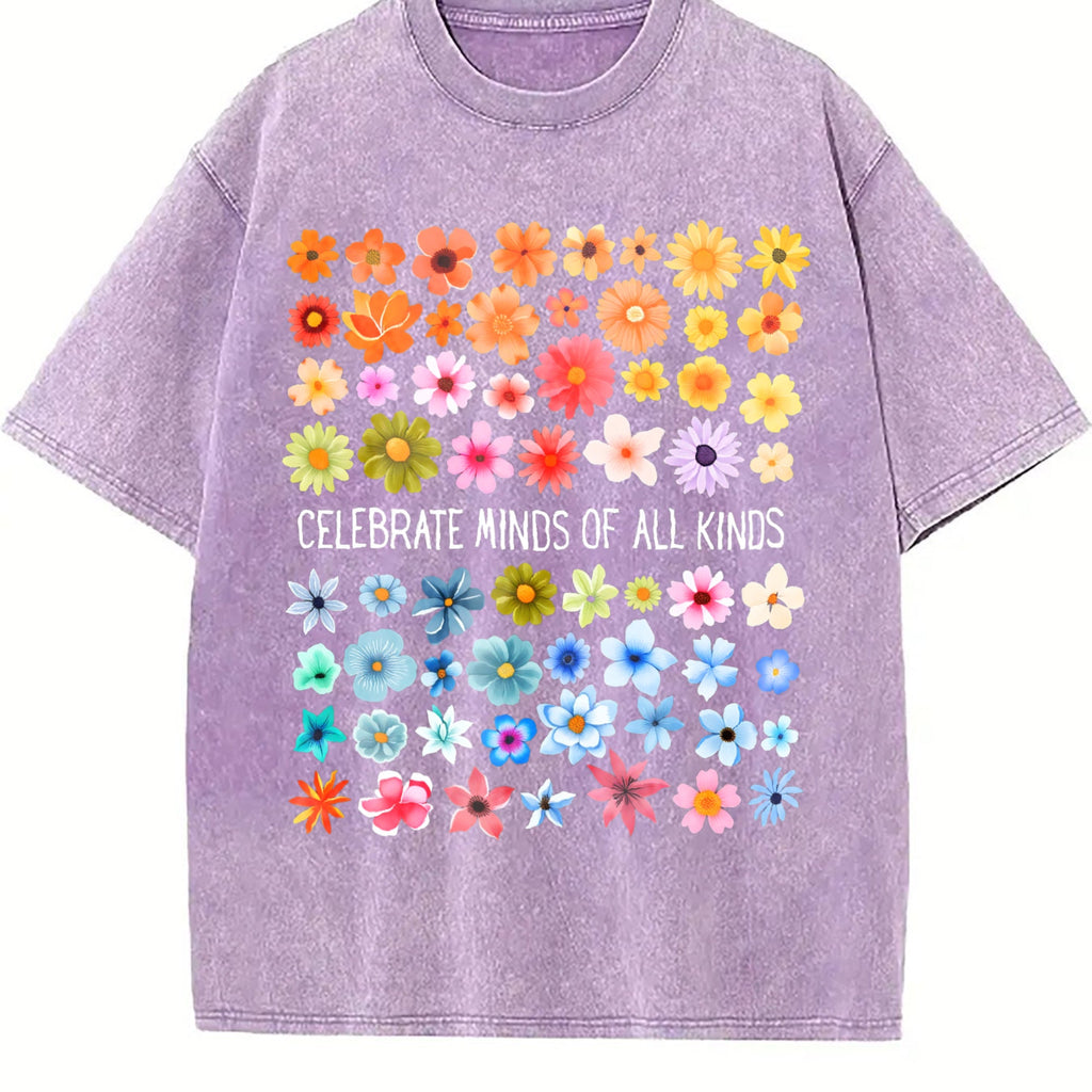 Celebrate Minds Of All Kinds Vintage Washed T-Shirt product image 6