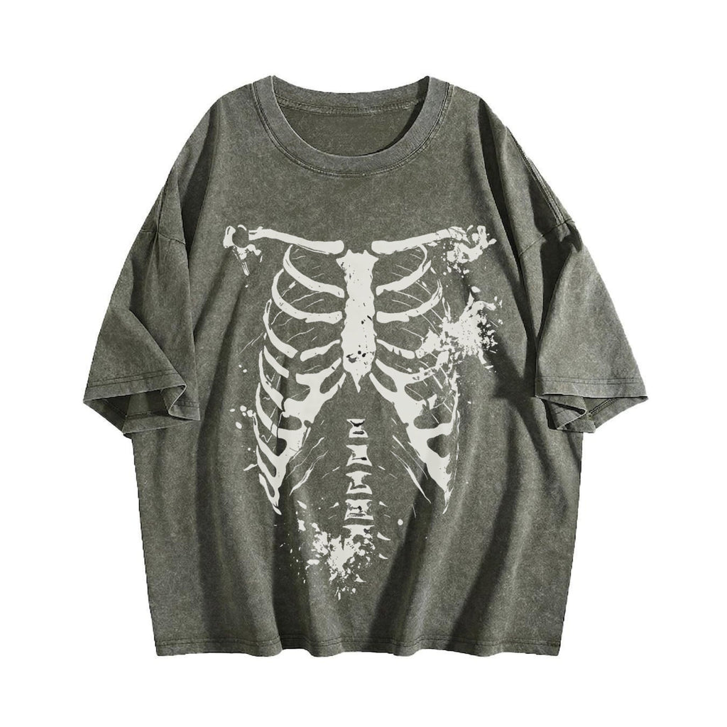 Egg Tart Direction Halloween Skull Vintage Washed T-Shirt product image 4