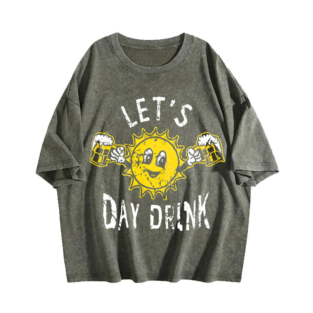 Lets Day Drink Funny Drunken Sunny Booze Drinking Vintage product image 4