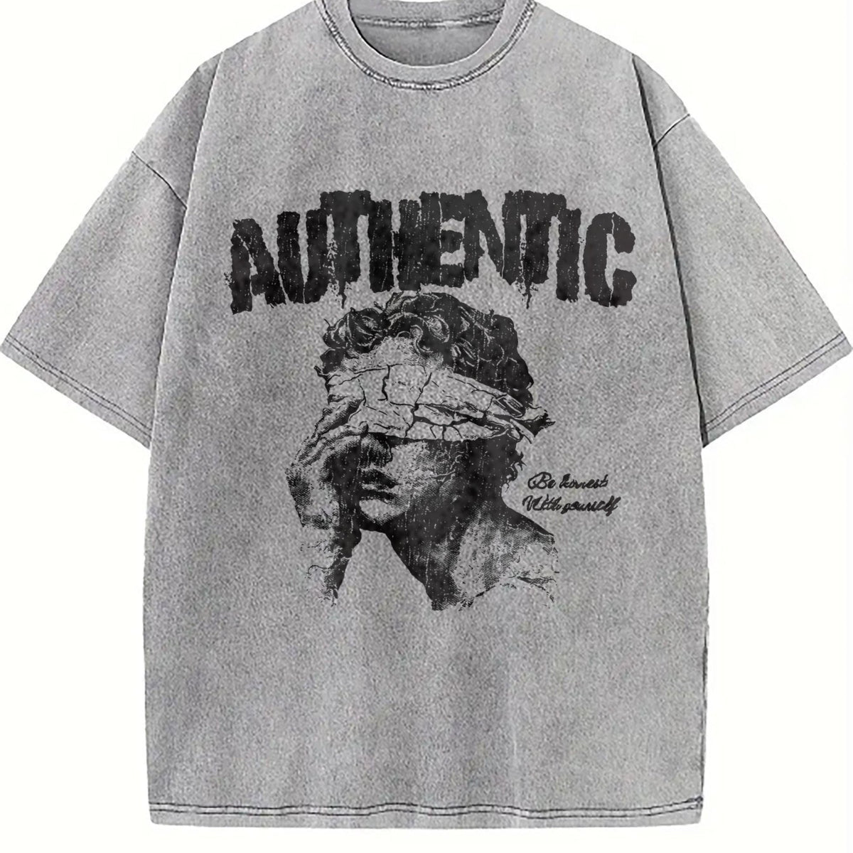 Authentic Blindfolded Statue Vintage Washed T-Shirt product image 5