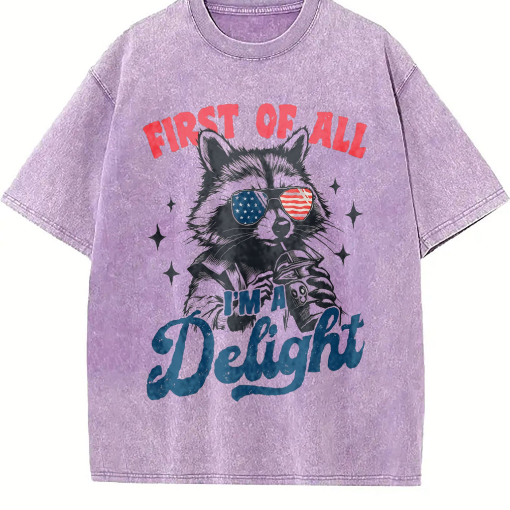 First Of All I'm A Delight Raccoon 4th Of July 90s Vintage product image 6