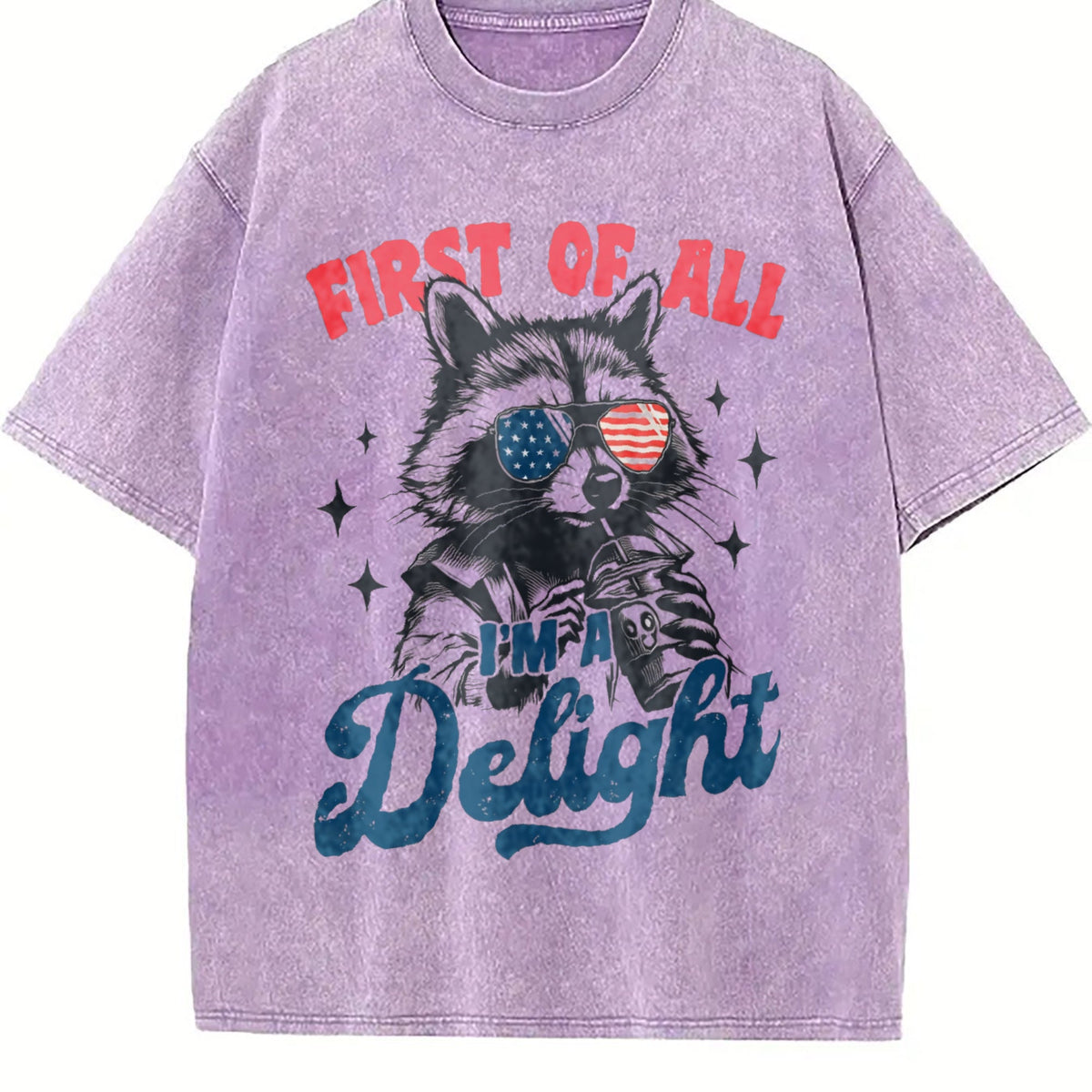 First Of All I'm A Delight Raccoon 4th Of July 90s Vintage product image 6