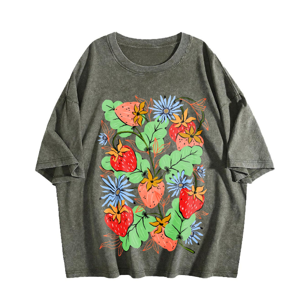 Strawberry Garden Roaming Vintage Washed T-Shirt product image 4