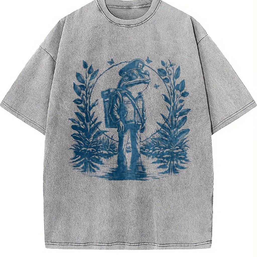 90s Tattoo Frog Mail Man Vintage Washed T-Shirt product image 5