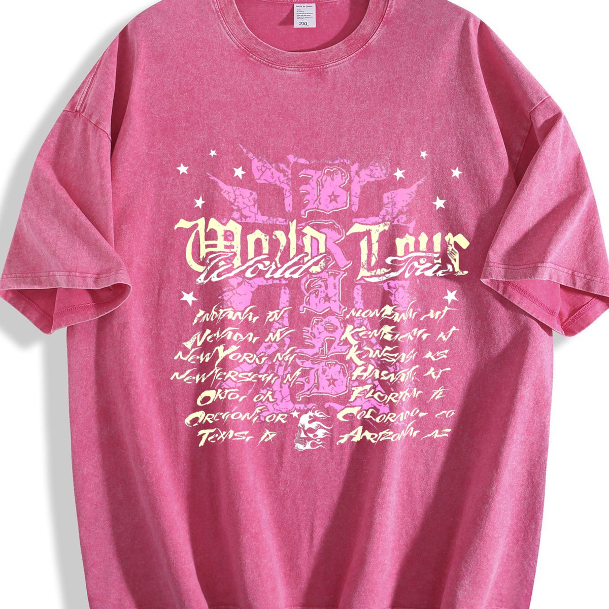 Easelby World Tour Black Grunge Vintage Washed T-Shirt product image 7