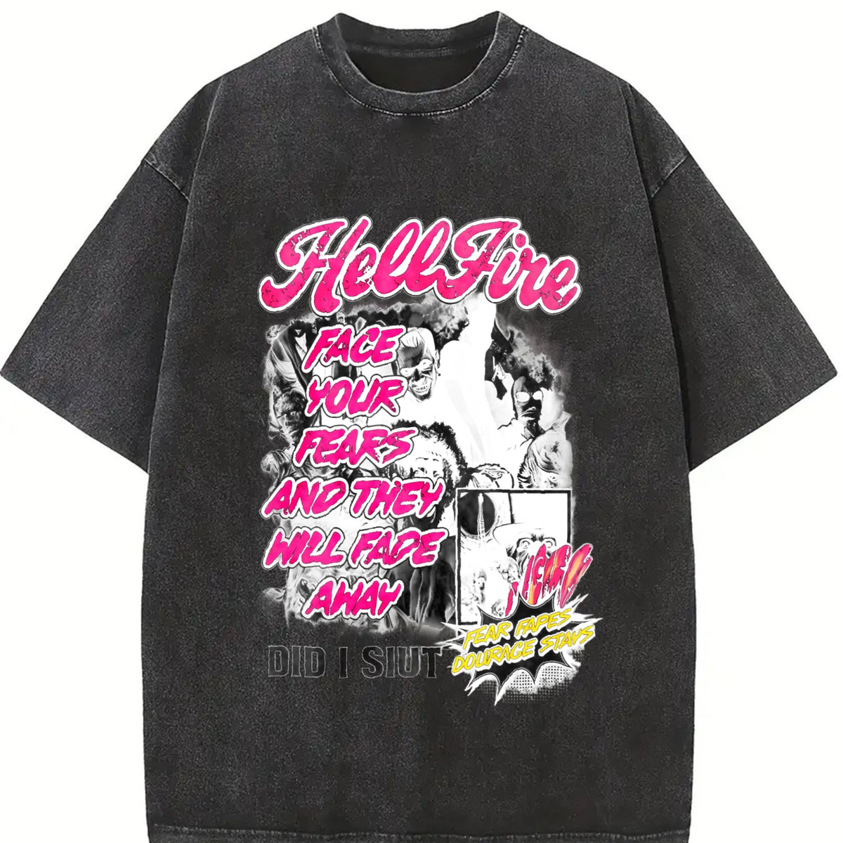 Horror Movie White Comic Vintage Washed T-Shirt product image 2