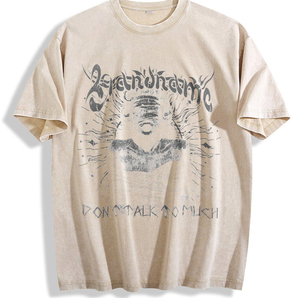 Blindfolded Beige Grunge Aesthetic Vintage Washed T-Shirt product image 1