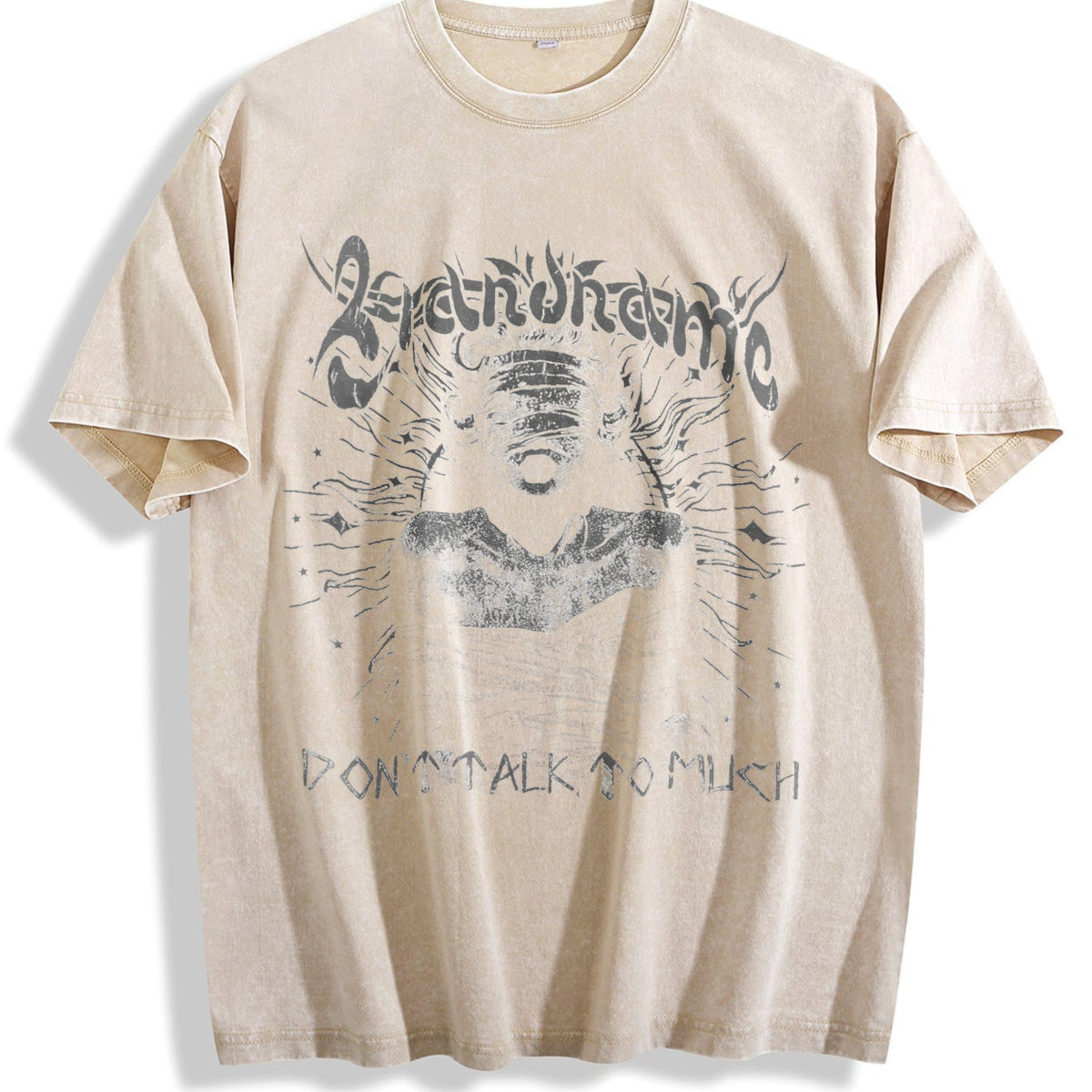 Blindfolded Beige Grunge Aesthetic Vintage Washed T-Shirt product image 1