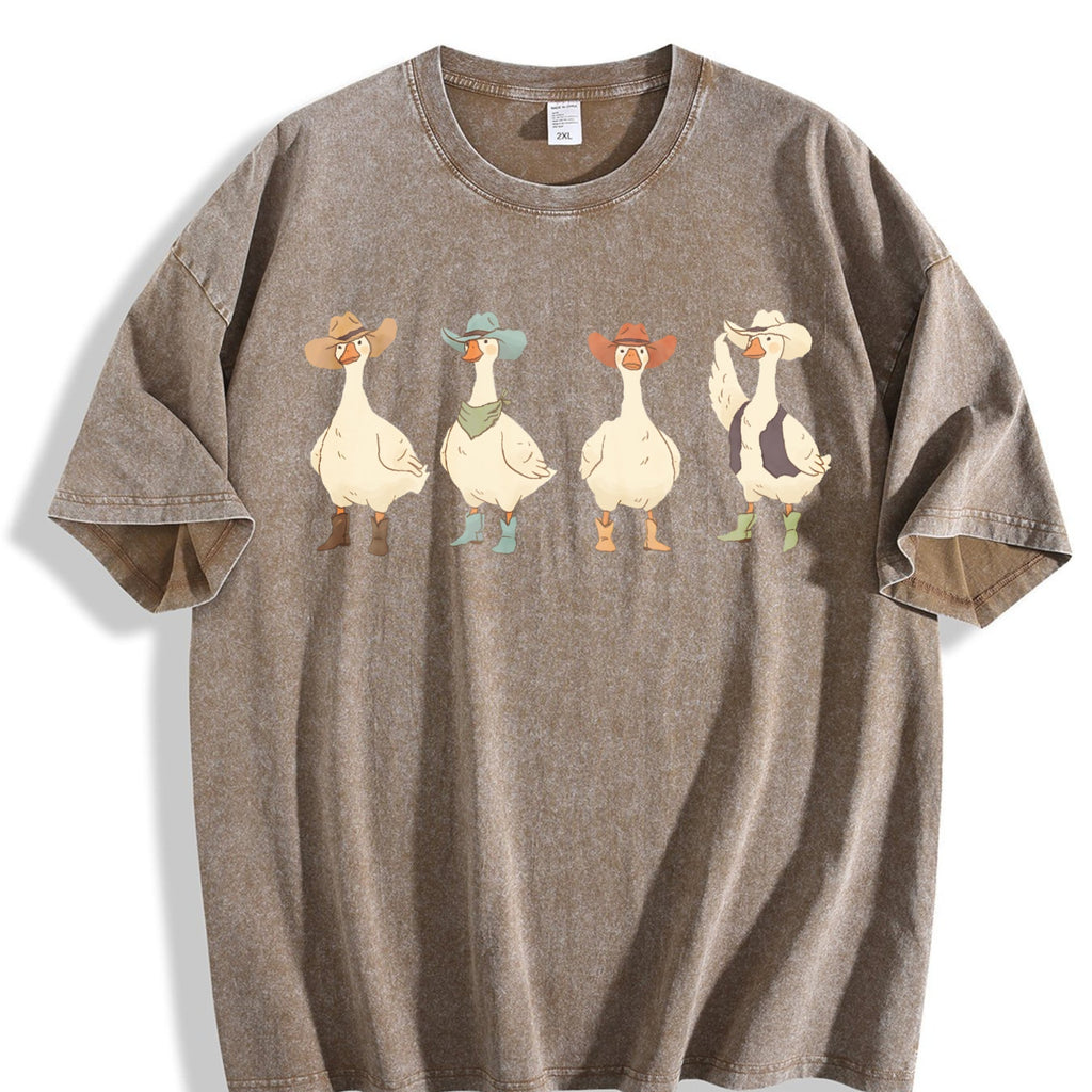 Western Cowboy Goose Lineup Vintage Washed T-Shirt product image 3
