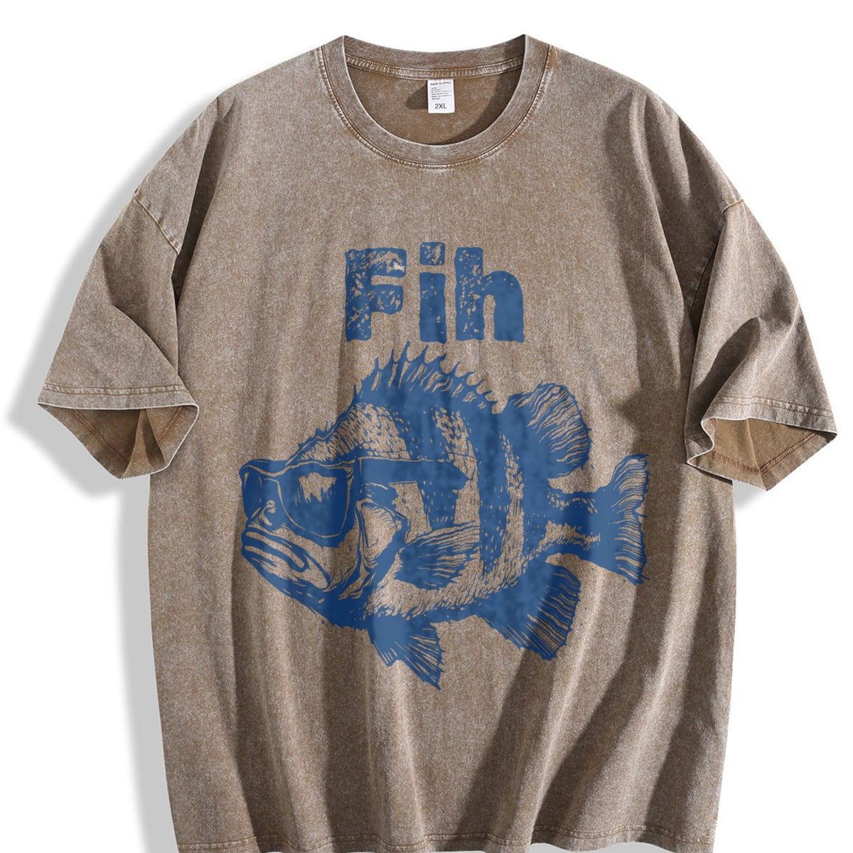 Fih Fish Meme 90s Vintage Washed T-Shirt product image 3