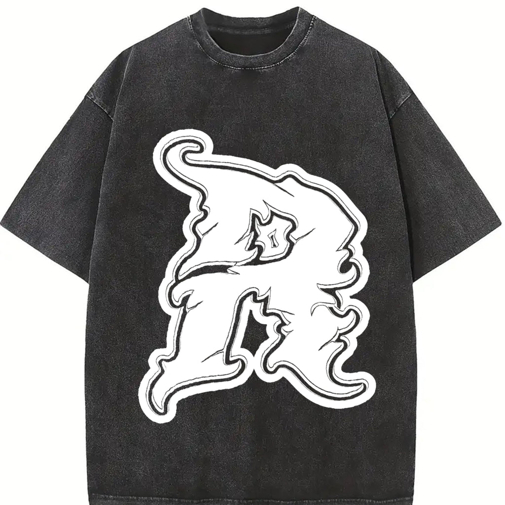 Wizard Hat Letter R Vintage Washed T-Shirt