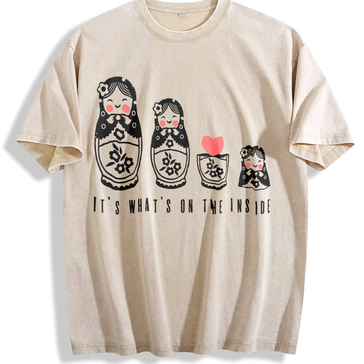 Russian Nesting Wooden Dolls 90s Vintage Washed T-Shirt product image 1