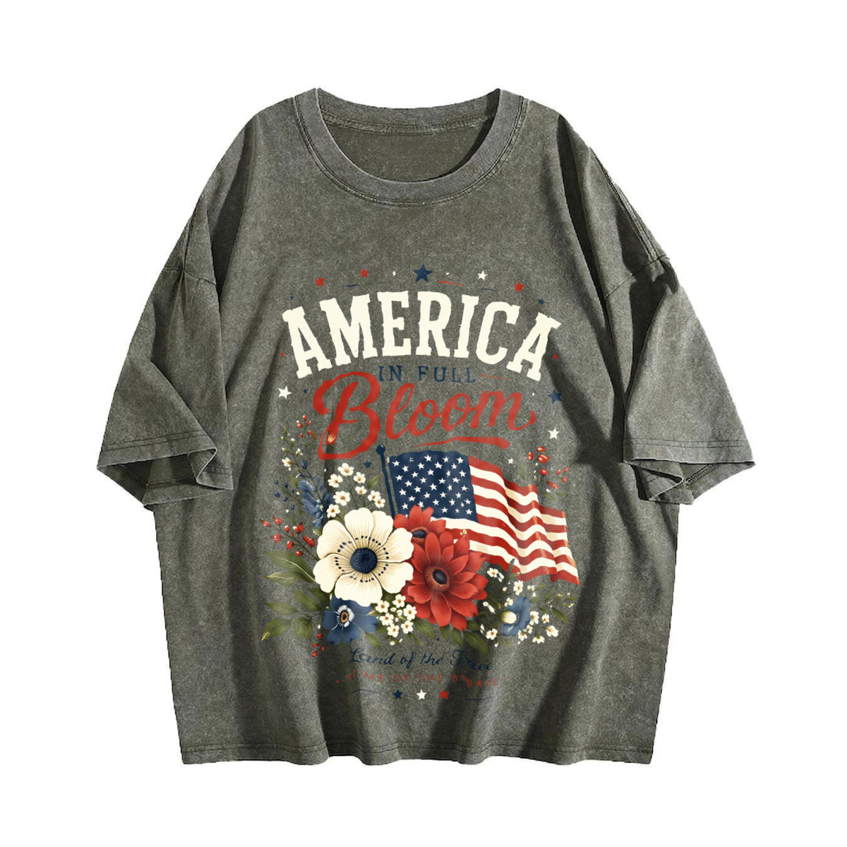America Bloom - Patriotic Floral Flag 4th Of July Vintage product image 4