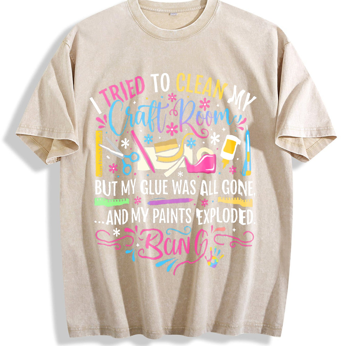 Craft Chaos Queen Vintage Washed T-Shirt product image 1