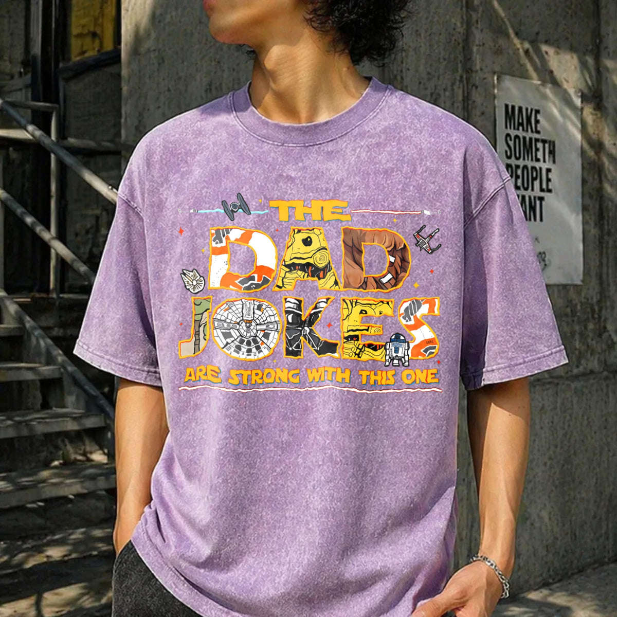 Dad Jokes Are Strong With This One Vintage Washed T-Shirt product image 6