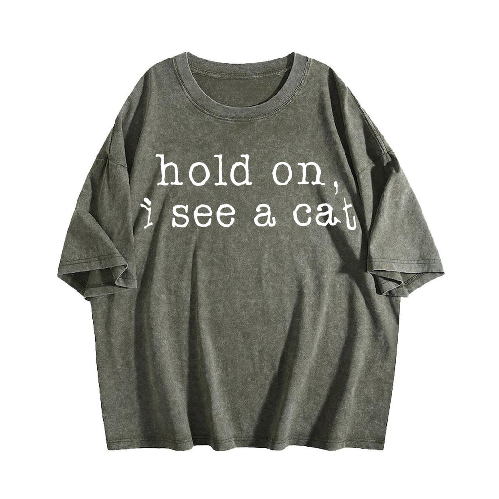 Hold On I See A Cat Vintage Washed T-Shirt product image 4