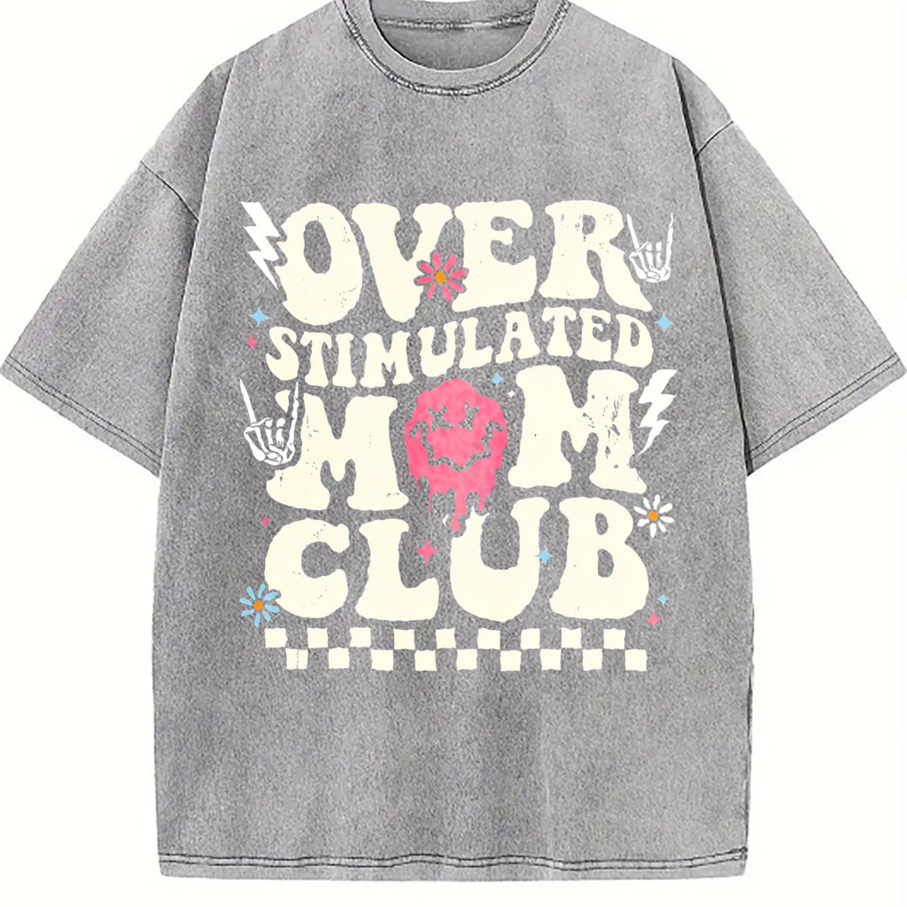 Overstimulated Mom Club Vintage Washed T-Shirt product image 5