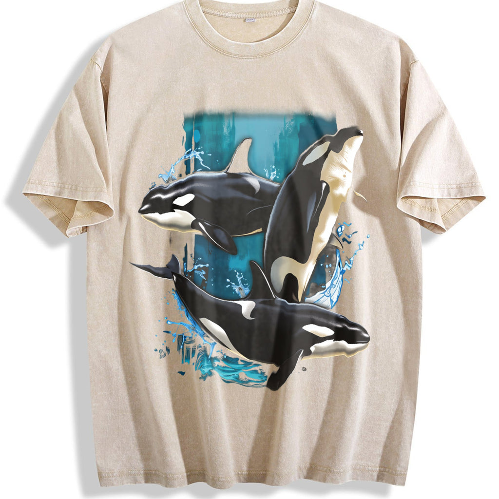Orca Whale Vintage Washed T-Shirt product image 1