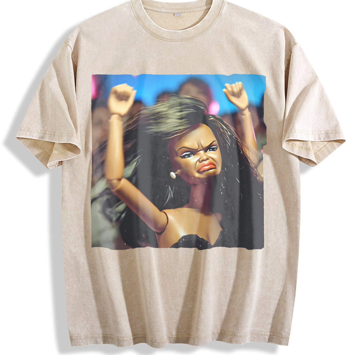 Doll Throwing Hands Vintage Washed T-Shirt product image 1