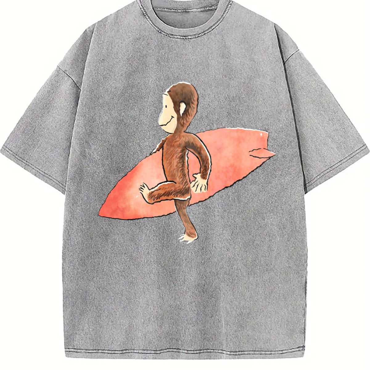 Curious Georgee Surfing - Black Vintage Washed T-Shirt product image 5