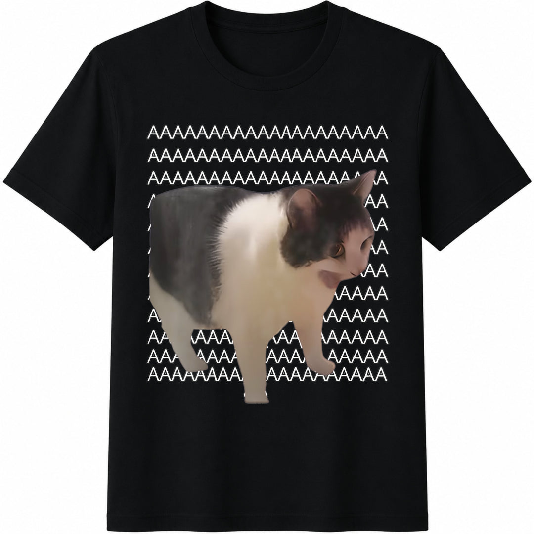 Screaming Cat Memet Cotton T-Shirt product image 1