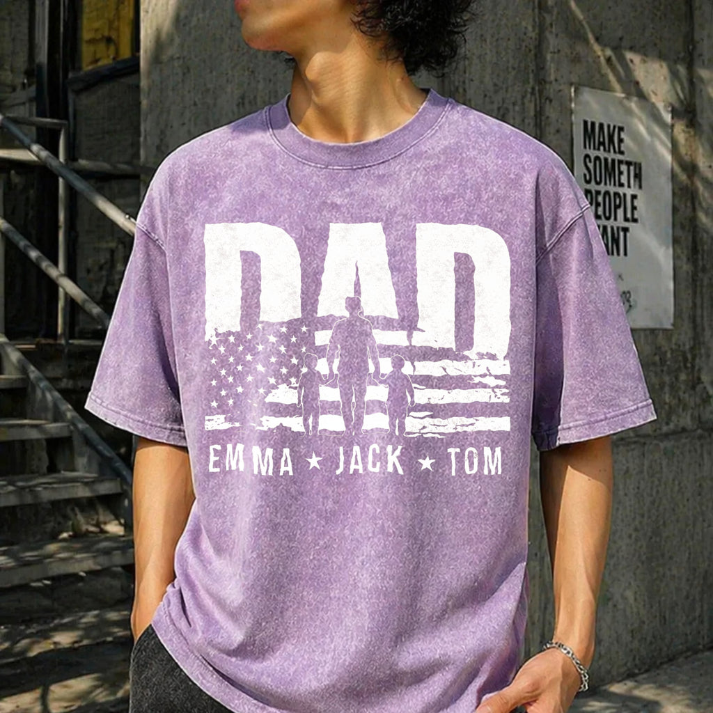Dad With Names Vintage Washed T-Shirt product image 6