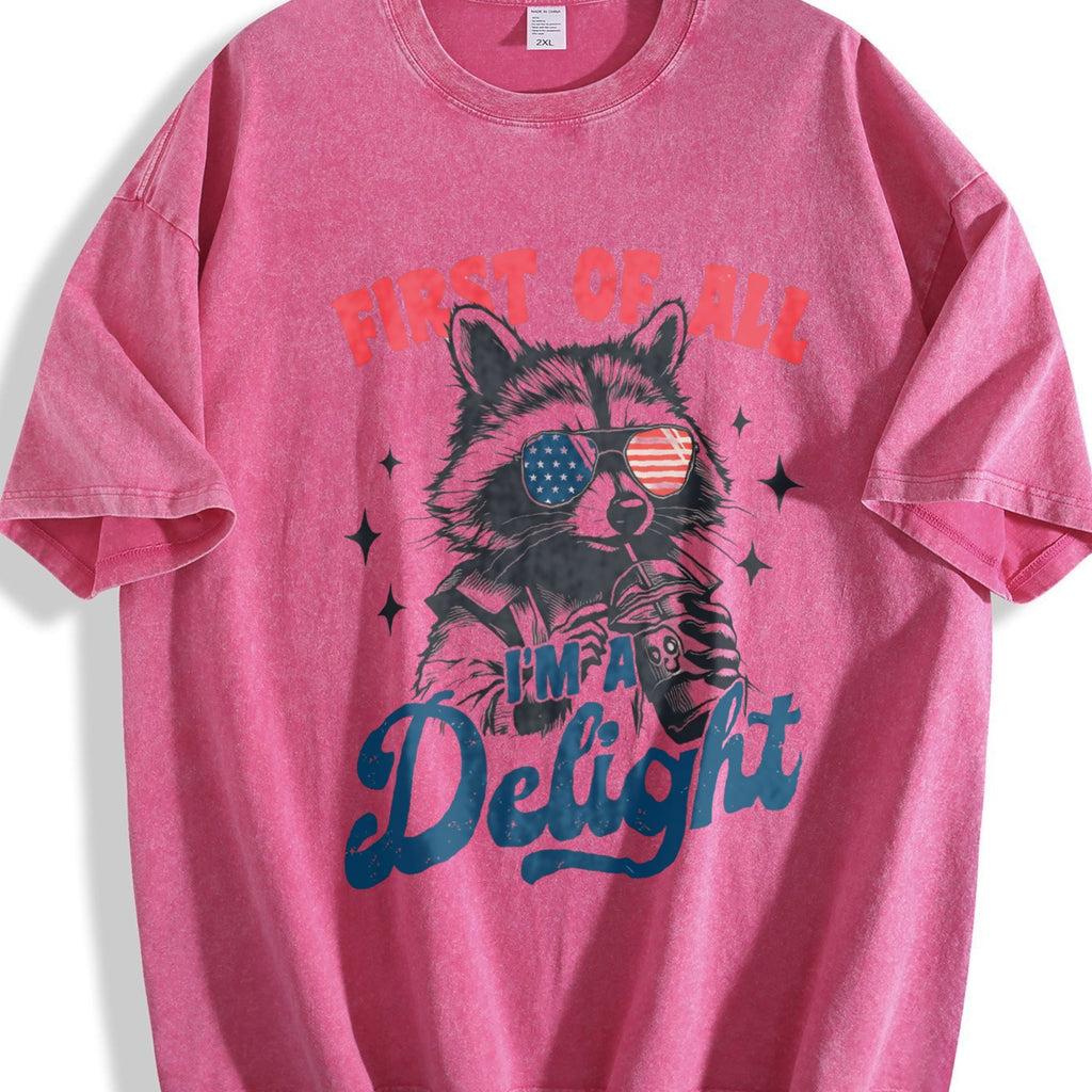 First Of All I'm A Delight Raccoon 4th Of July 90s Vintage product image 7