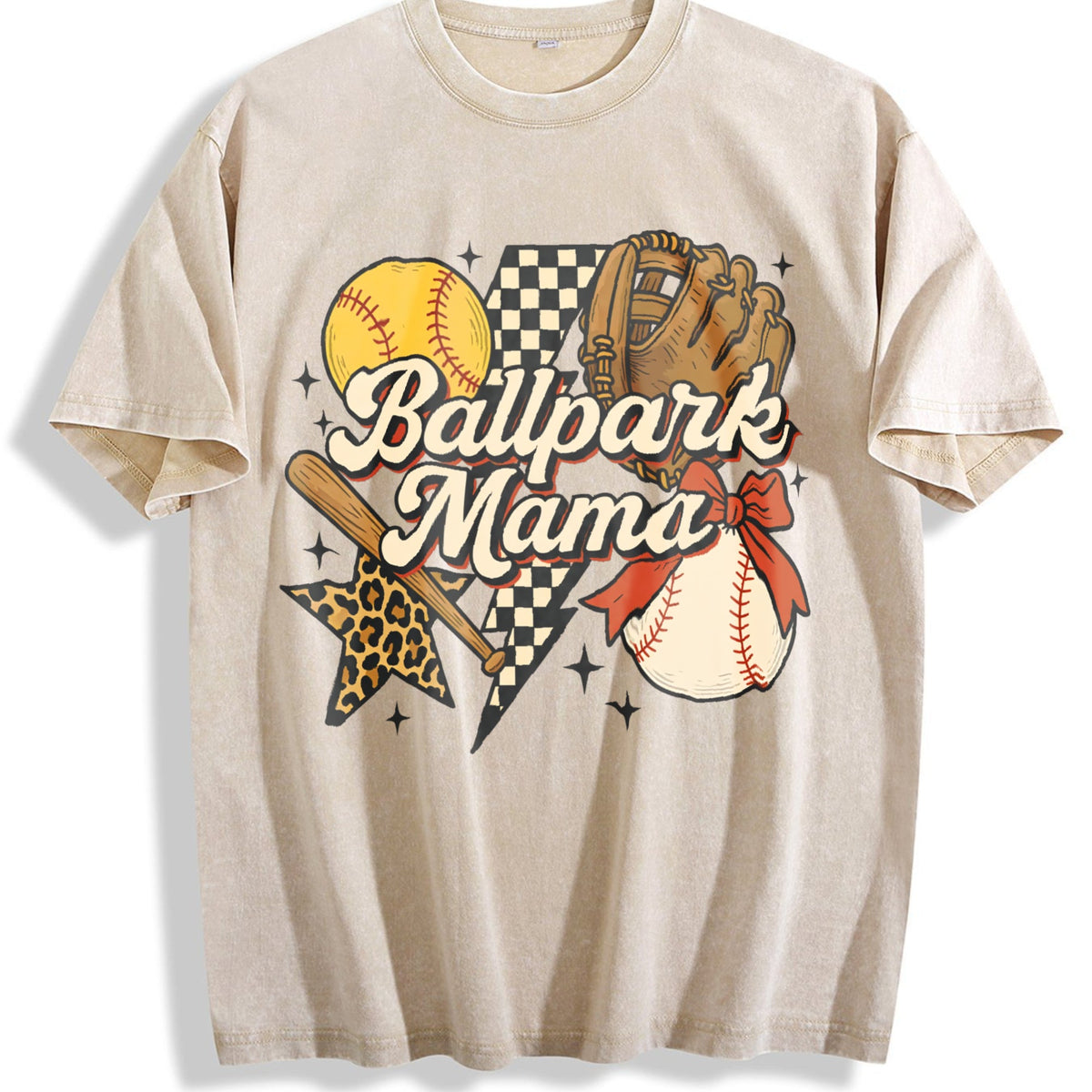 Ballpark Mama Baseball and Softball Vintage Washed T-Shirt product image 1