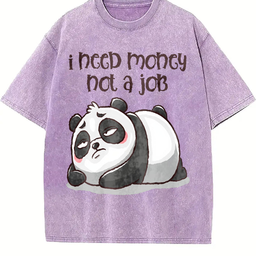 Lazy Panda I Need Money Not A Job Vintage Washed T-Shirt product image 6