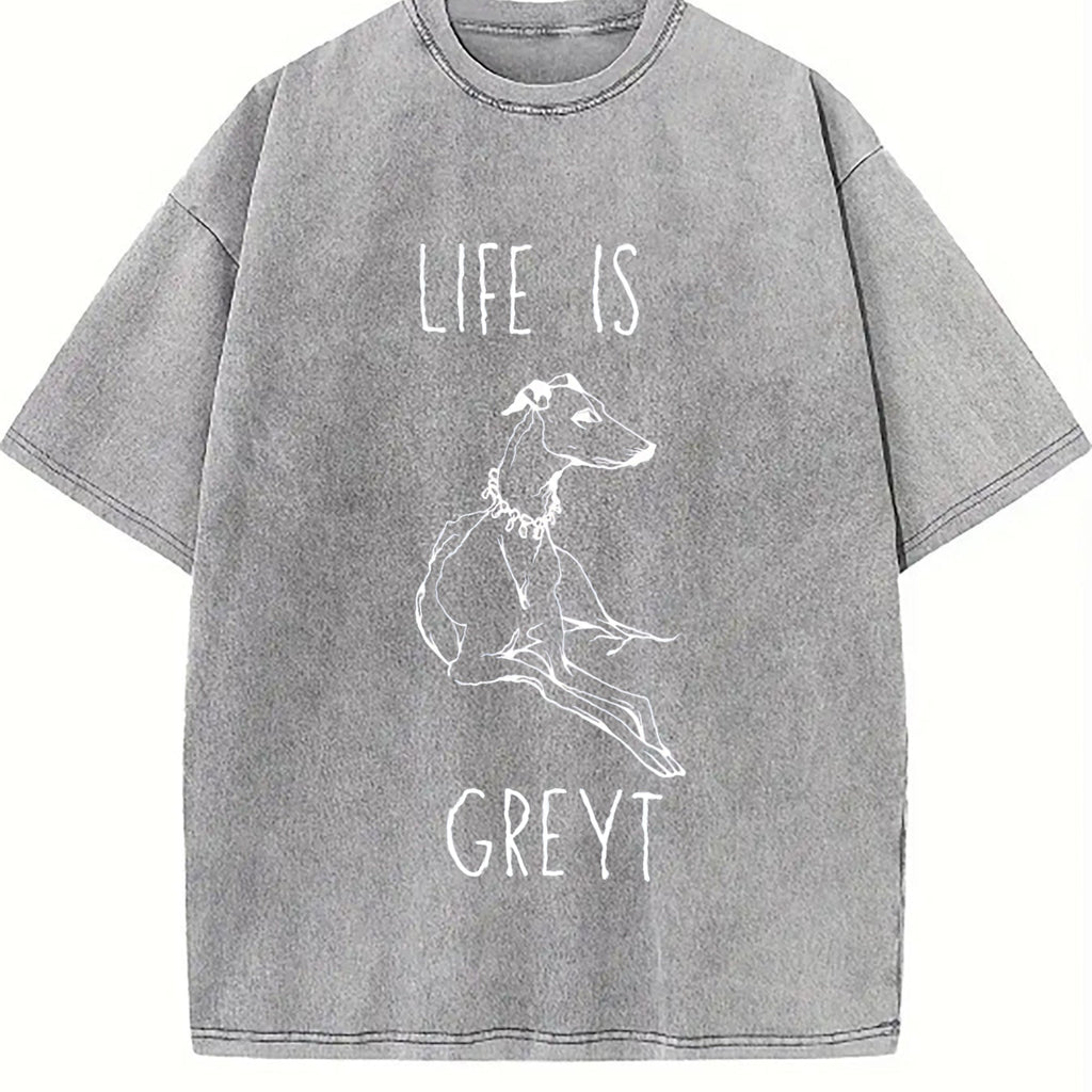 Life Is Greyt Greyhound Lover Vintage Washed T-Shirt product image 5