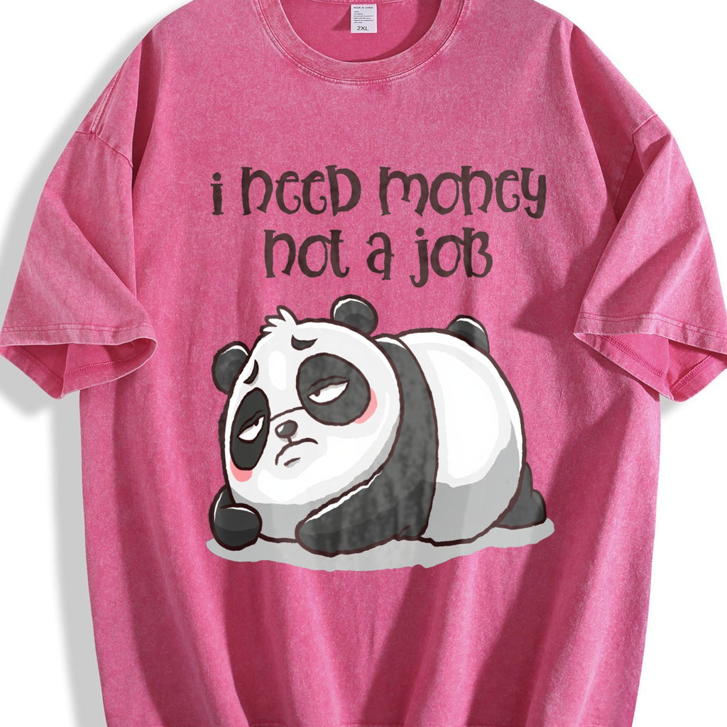 Lazy Panda I Need Money Not A Job Vintage Washed T-Shirt product image 7