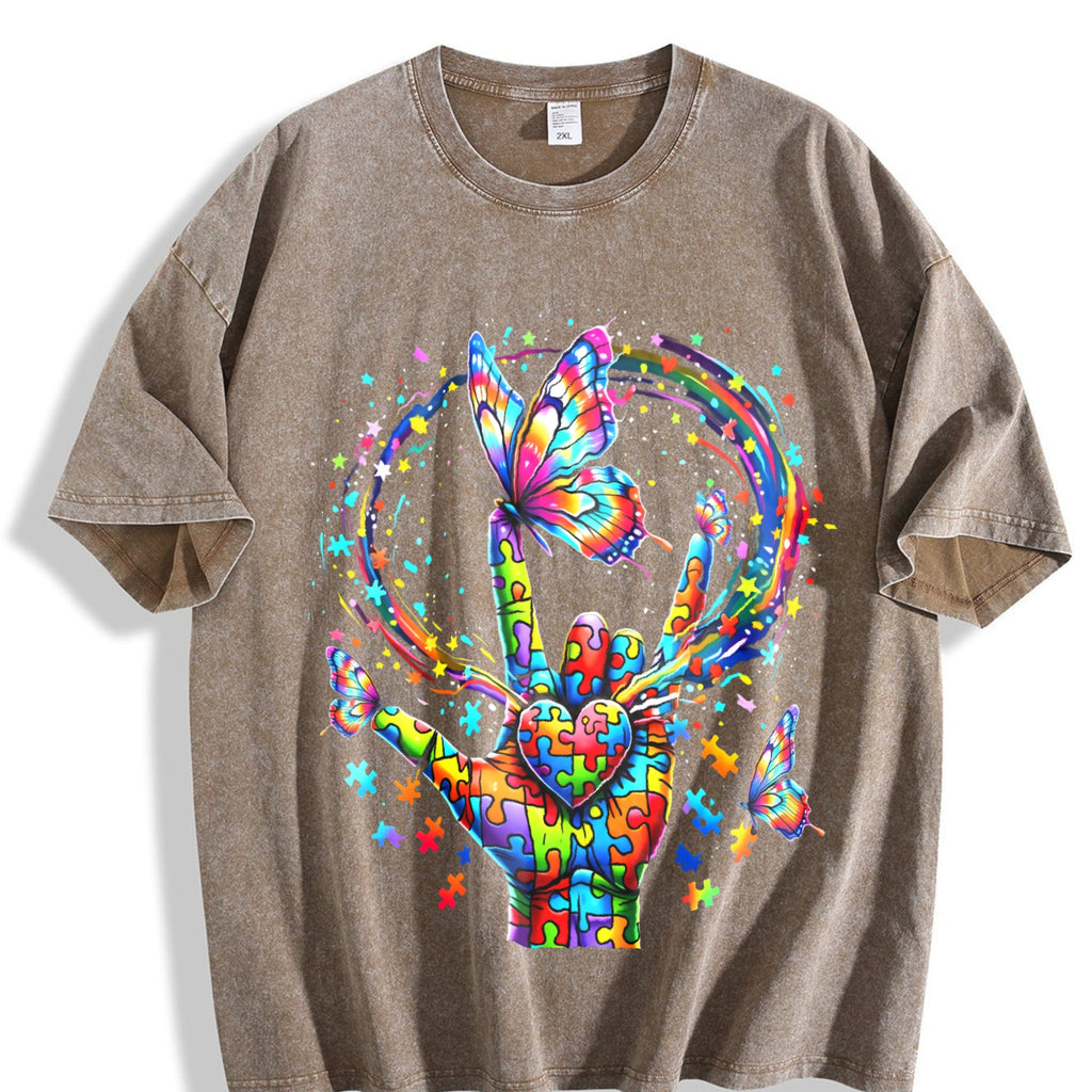 The Explorer & Grunge Vibes: Rainbow Hand Rock On Vintage product image 3