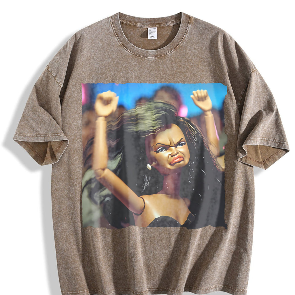 Doll Throwing Hands Vintage Washed T-Shirt product image 3