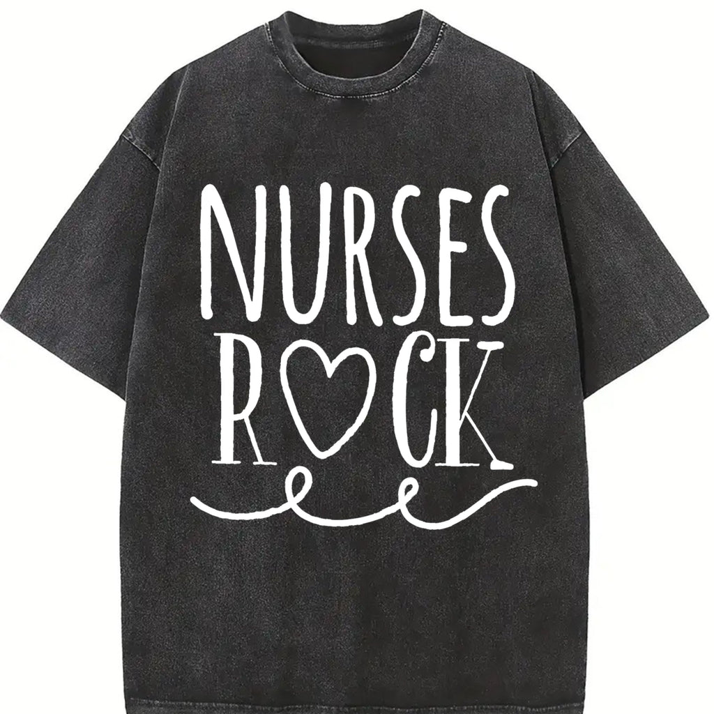 Nurses Rock Nursing School Graduation Vintage Washed T-Shirt product image 2