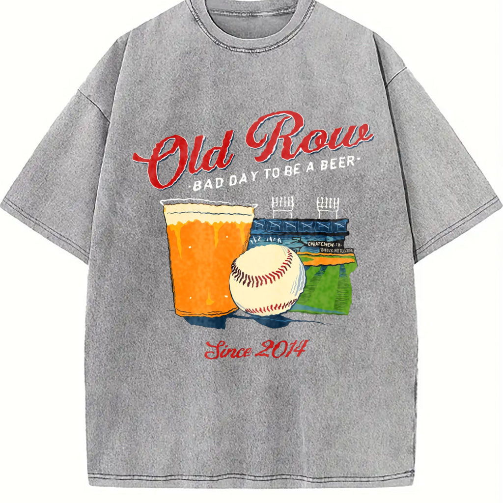 Baseball Beer Sports Vintage Washed T-Shirt product image 5
