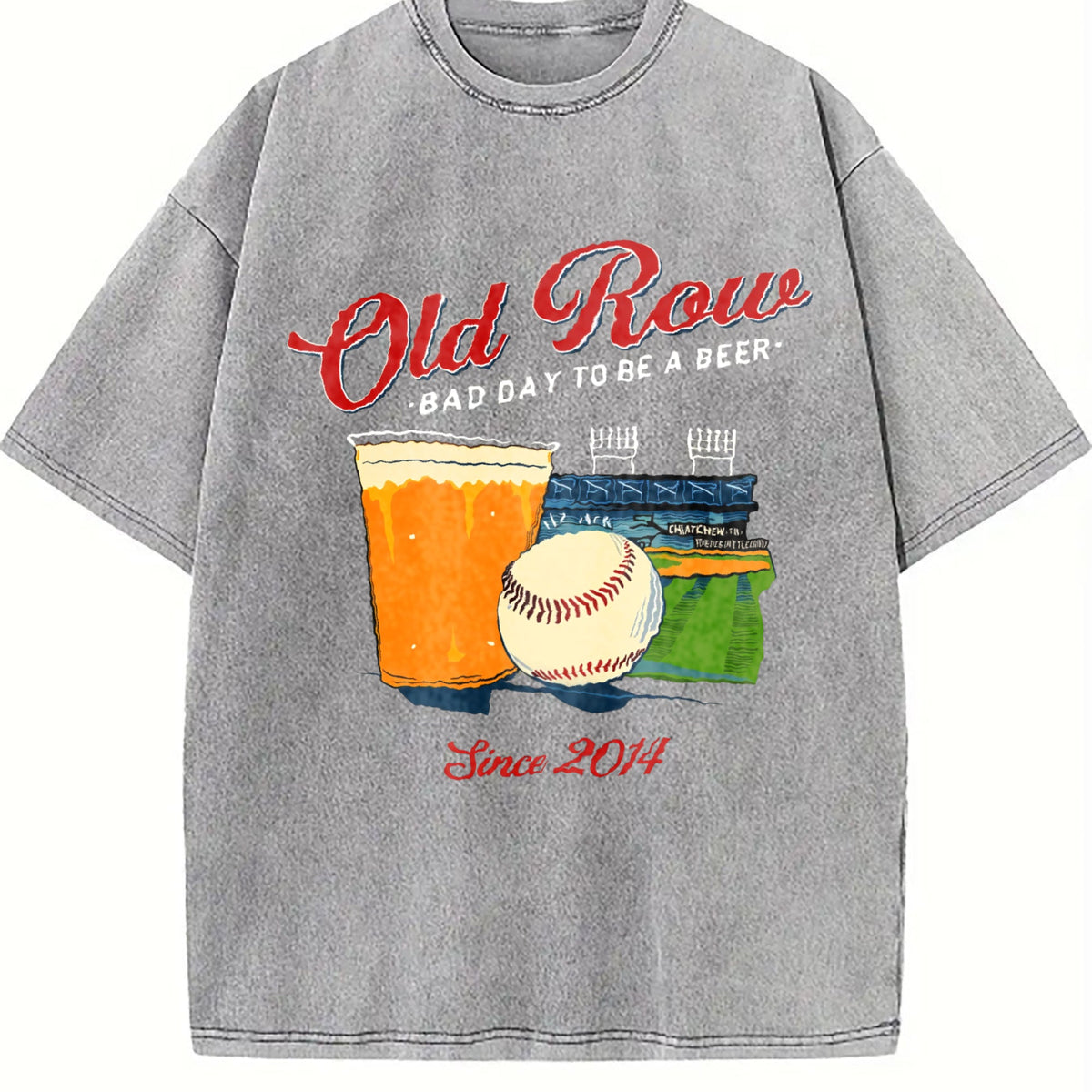 Baseball Beer Sports Vintage Washed T-Shirt product image 5