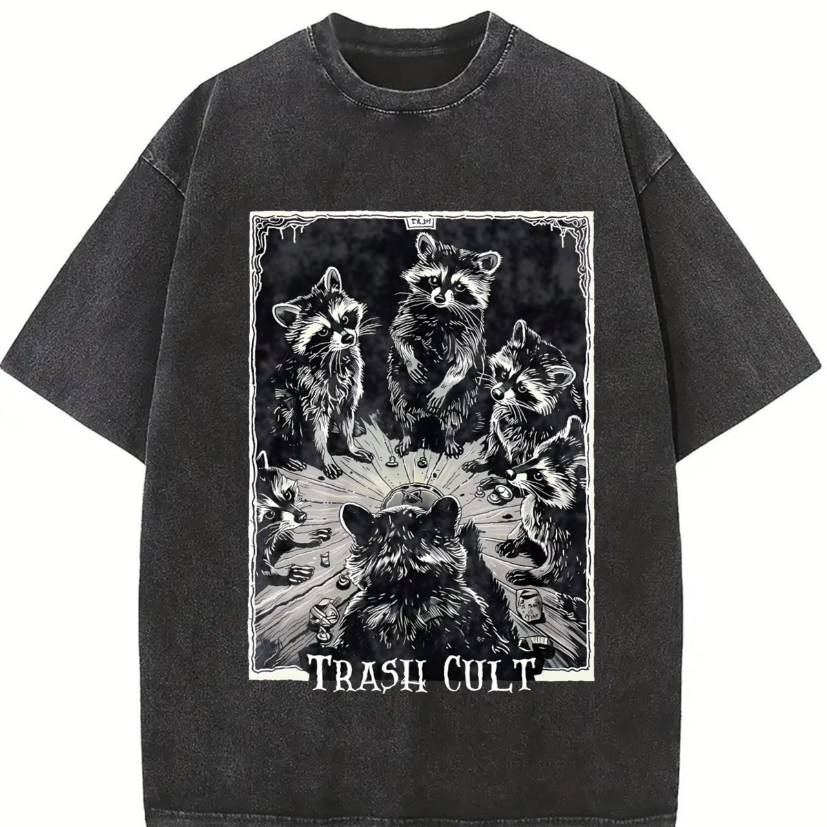 Trash Cult Raccoon Tarot Vintage Washed T-Shirt product image 2
