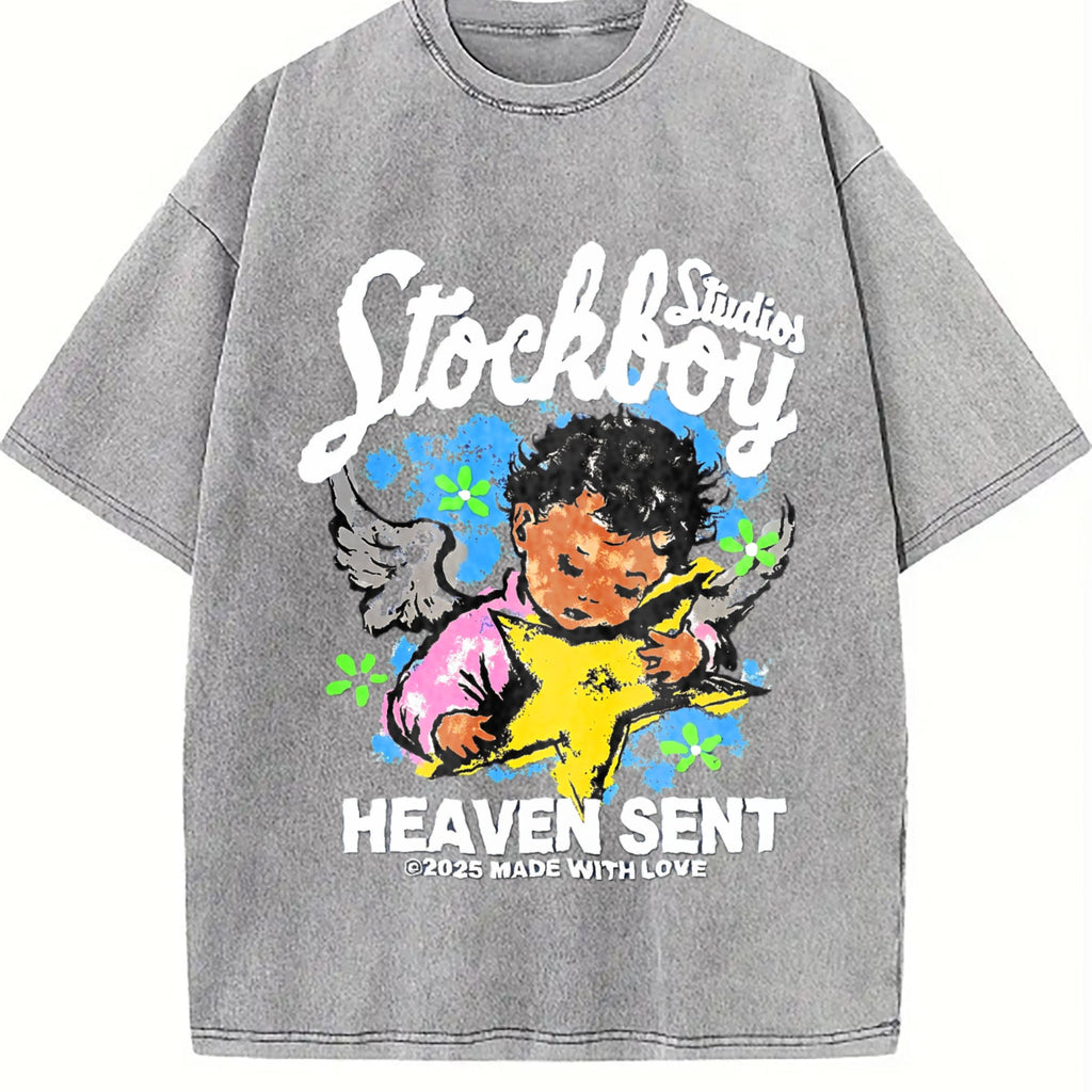 Heaven Sent Angel Star Vintage Washed T-Shirt product image 5