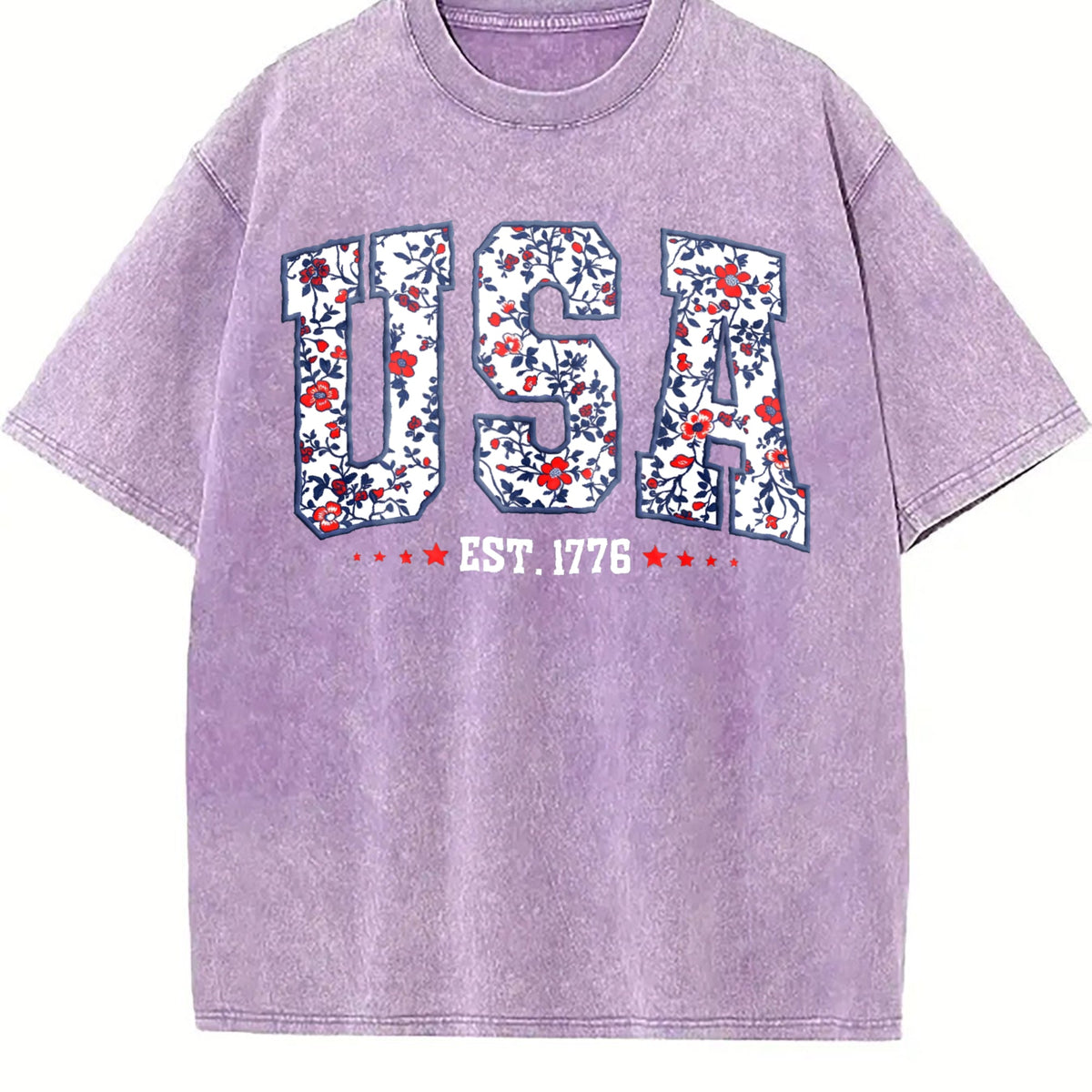 Floral USA Vintage Washed T-Shirt product image 6