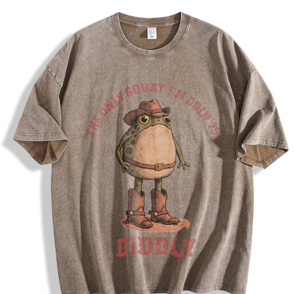 Only Squat I'm Doin' Is Diddly Vintage Washed T-Shirt product image 3